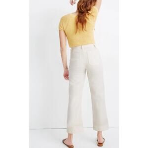 Madewell Cream Emmett Patch Pocket Editor Wide-Leg Crop Pants Cloud Lining 25